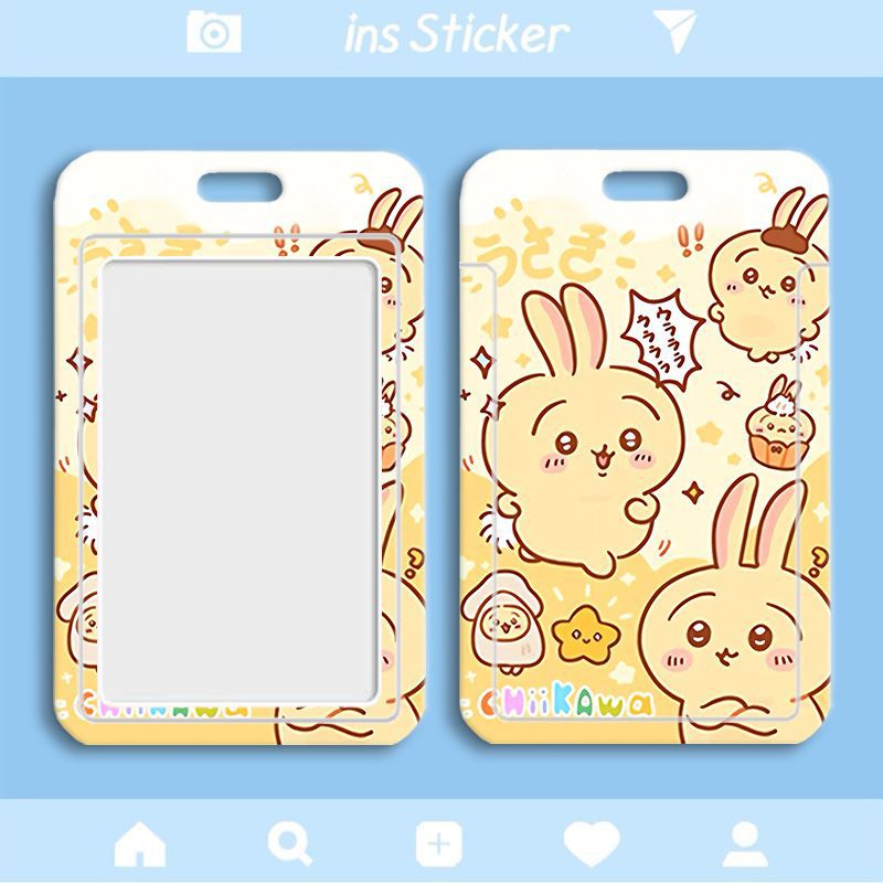 Card holder Chiikawa kèm dây lò xo