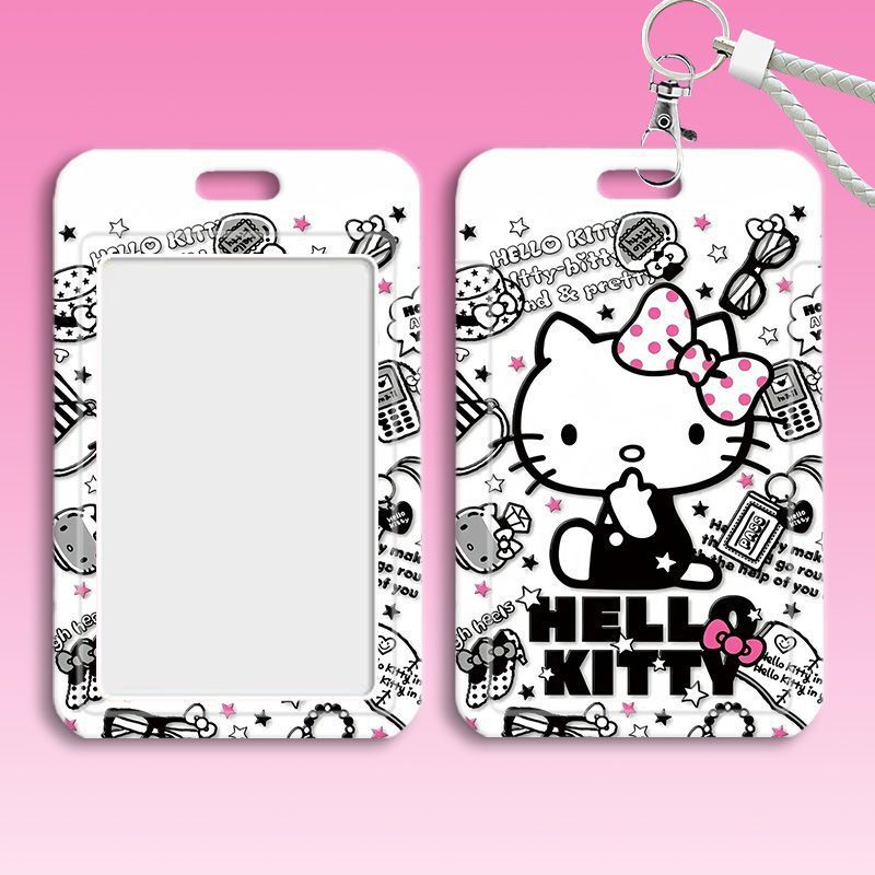 Card holder Hello Kitty kèm dây lò xo