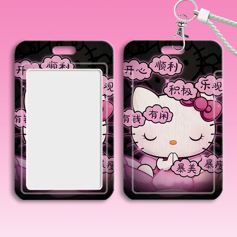 Card holder Hello Kitty kèm dây lò xo