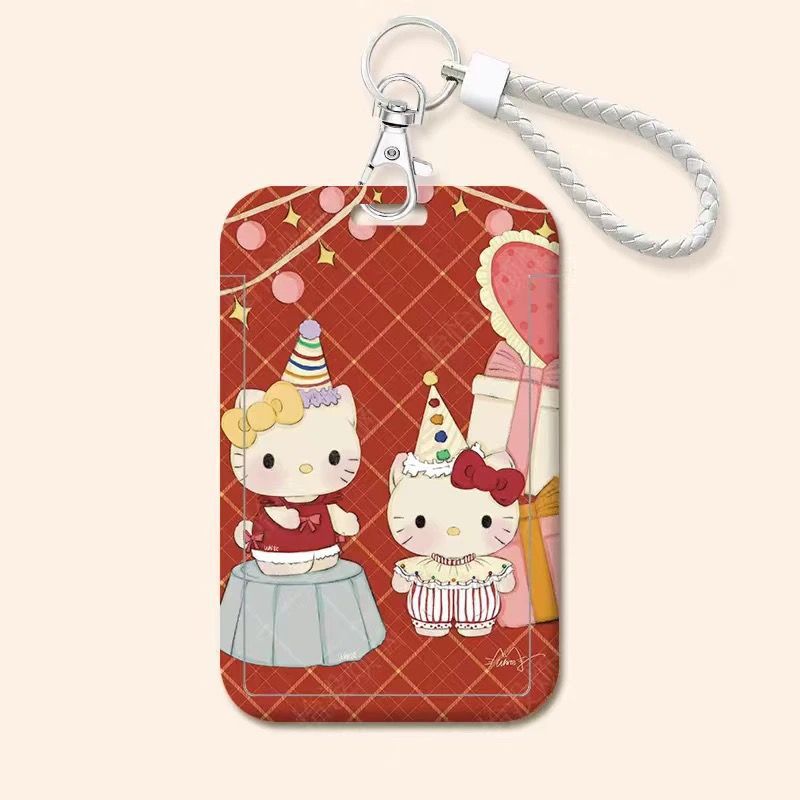 Card holder Hello Kitty kèm dây lò xo