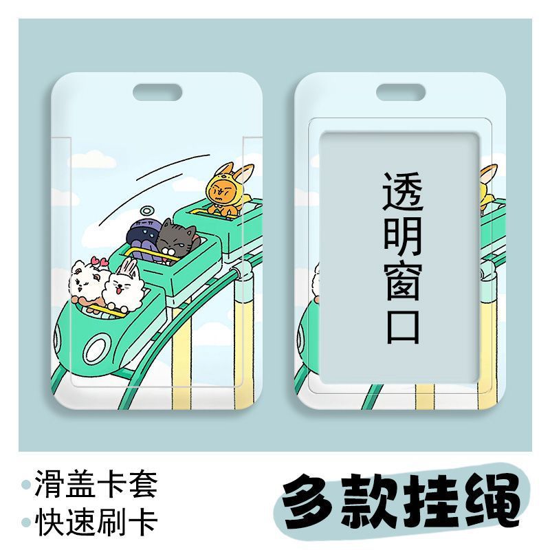 Card holder Động vật cartoon kèm dây lò xo