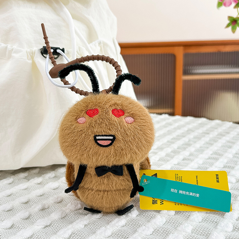 Móc khóa bông Gián đeo nơ (10cm)