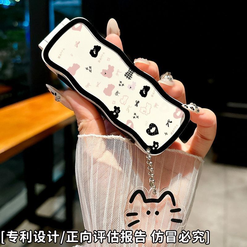 Lược gập kèm gương Mèo đen (Kèm móc)
