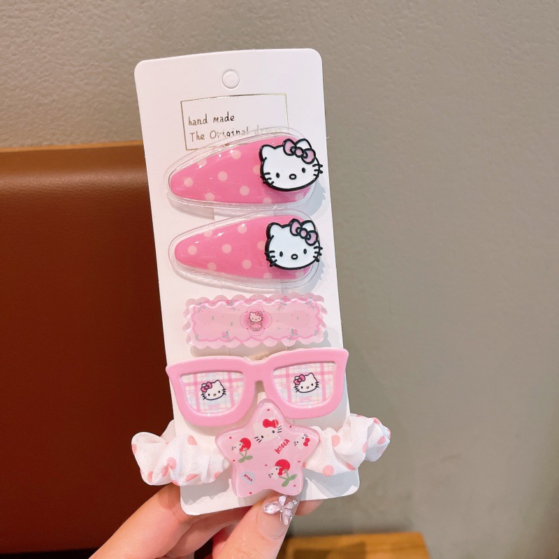 Set kẹp + chun buộc tóc Hello Kitty (5c)