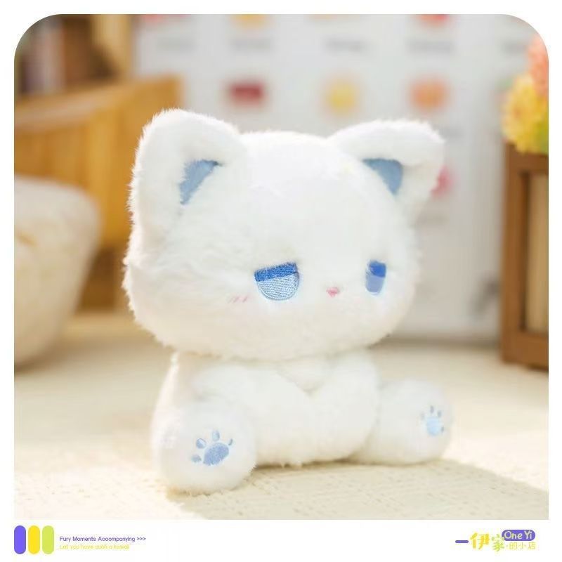 Mèo bông ngồi mặt buồn (25cm)