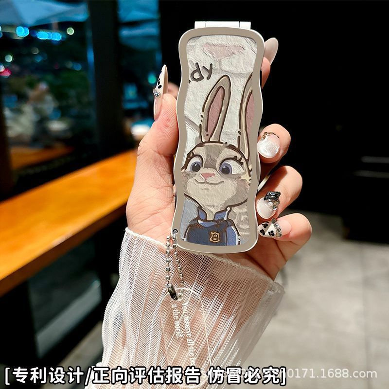 Lược gập kèm gương Cartoon (Kèm móc)