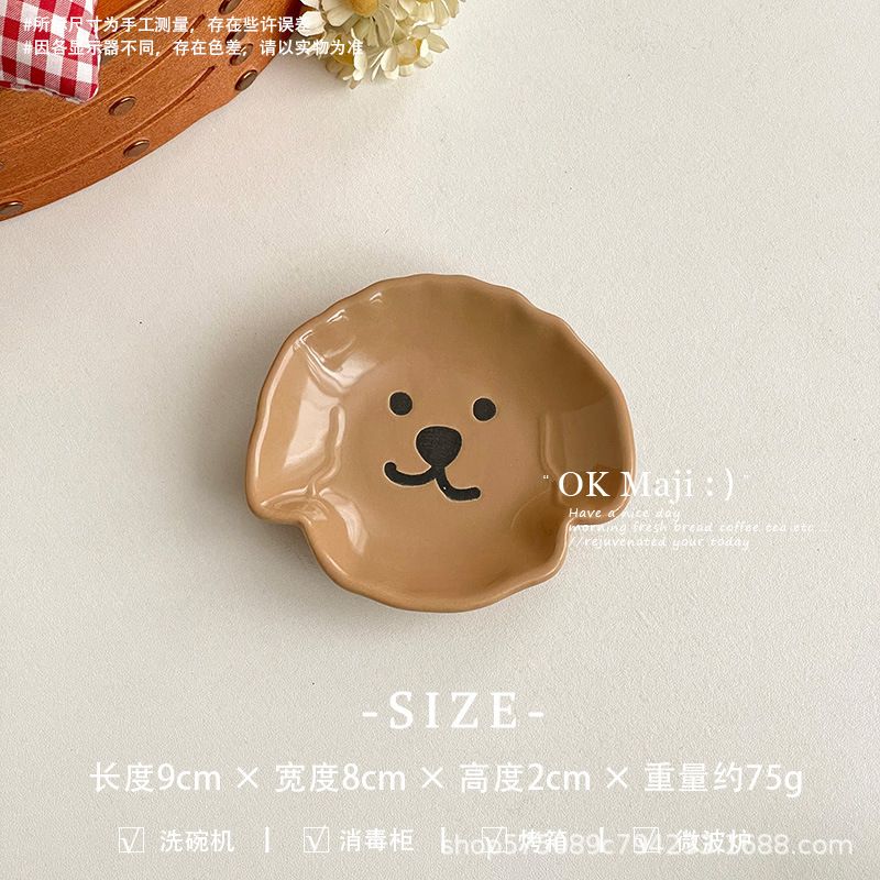 Đĩa sứ đựng gia vị mặt Gấu Cún