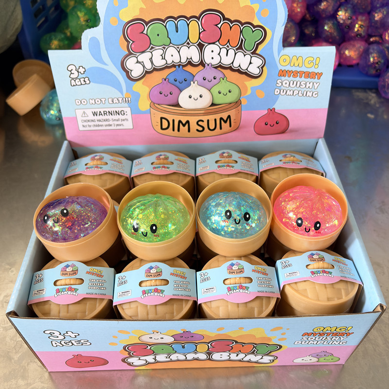 Stress ball xửng bánh bao emoji nhũ