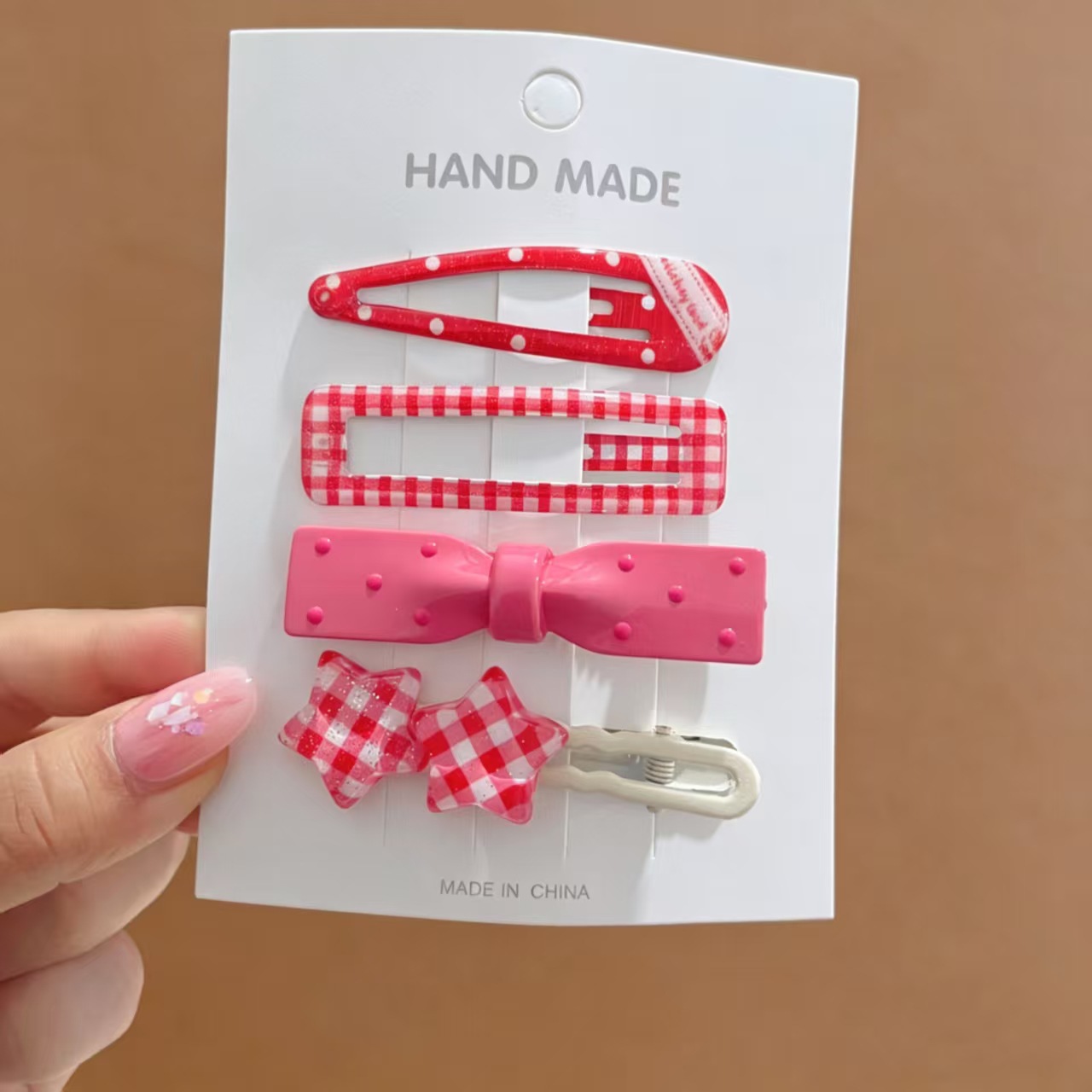 Set kẹp tóc họa tiết đính charm (4c)