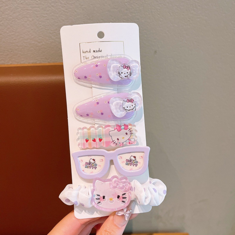 Set kẹp + chun buộc tóc Hello Kitty (5c)