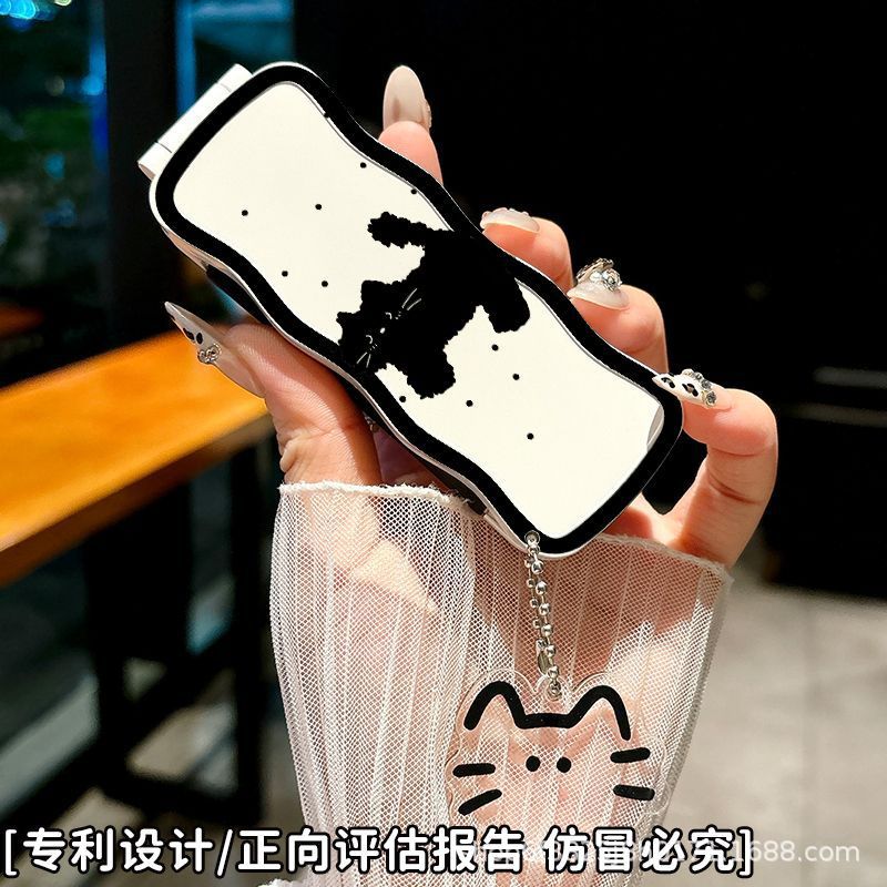 Lược gập kèm gương Mèo đen (Kèm móc)