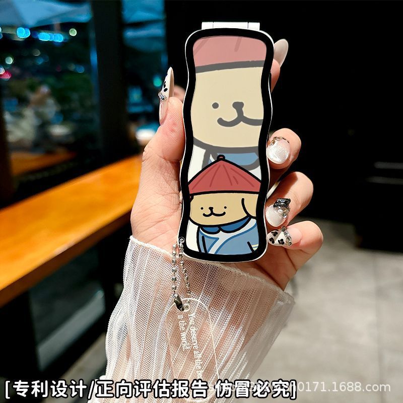 Lược gập kèm gương Cartoon (Kèm móc)