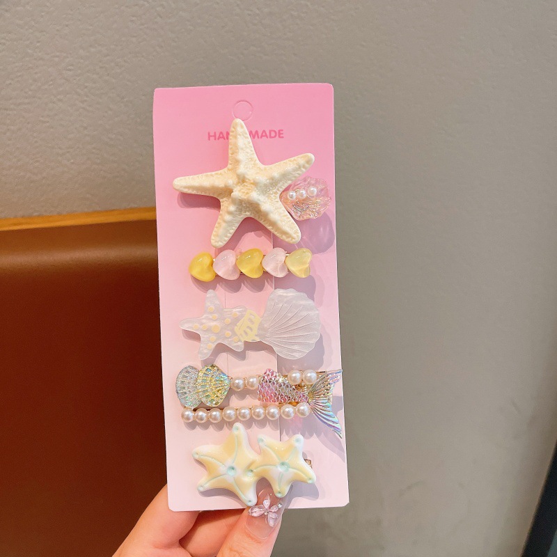 Set kẹp tóc đính charm Biển (5c)