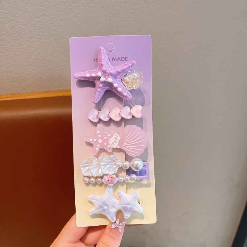 Set kẹp tóc đính charm Biển (5c)