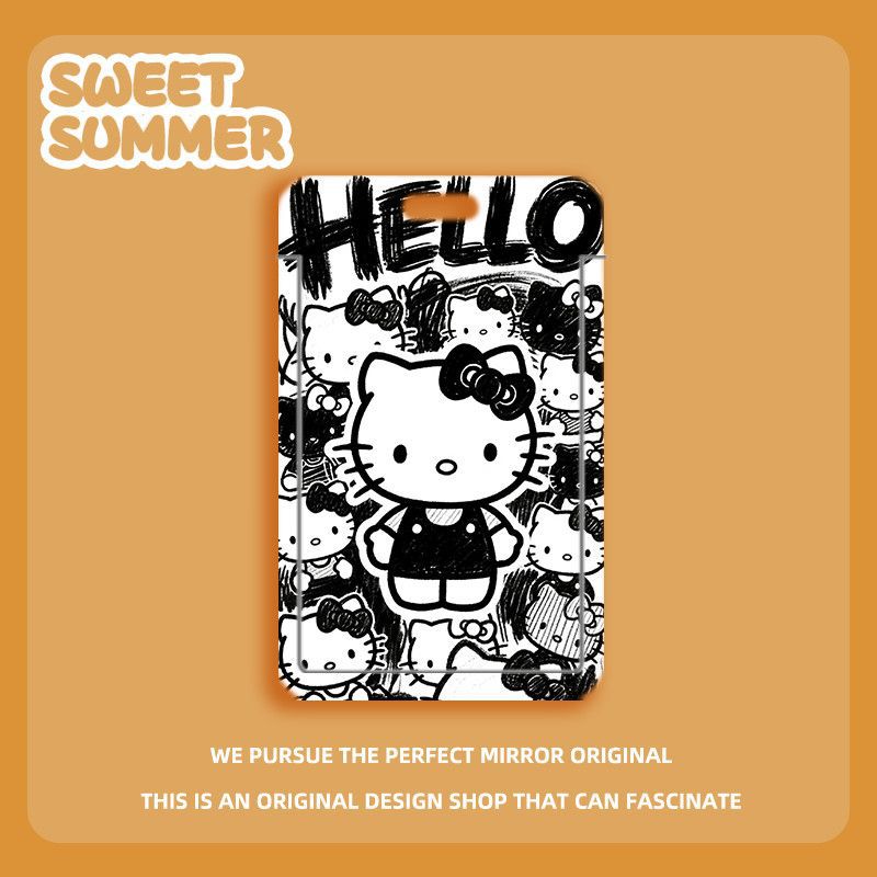 Card holder Hello Kitty kèm dây lò xo