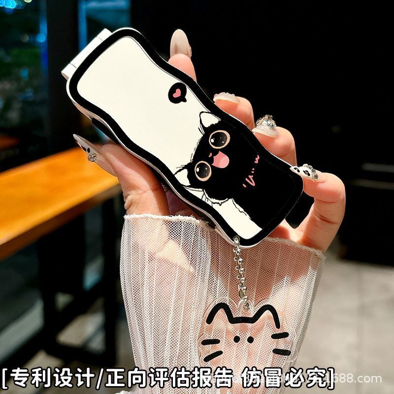 Lược gập kèm gương Mèo đen (Kèm móc)