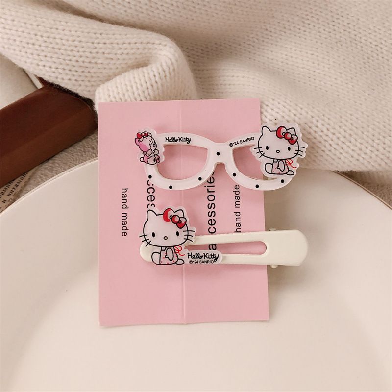 Set kẹp tóc Hello Kitty kính (2c)