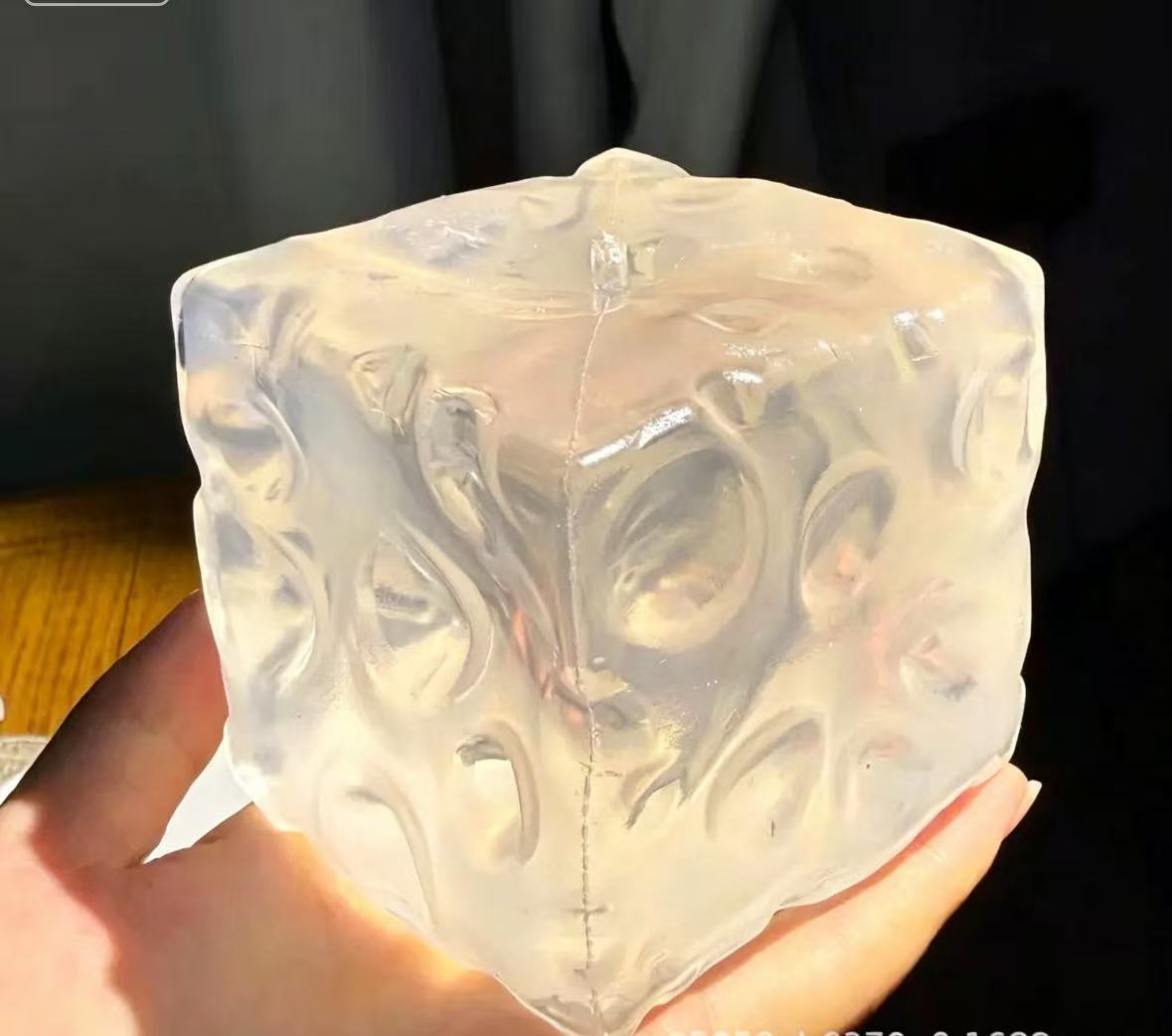 Stress ball Cheese trong (7,5x7,5cm)