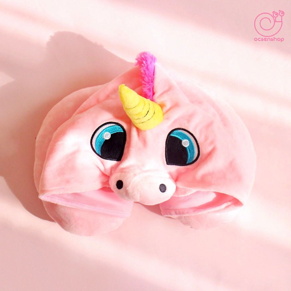 Gối kê cổ kèm mũ Unicorn