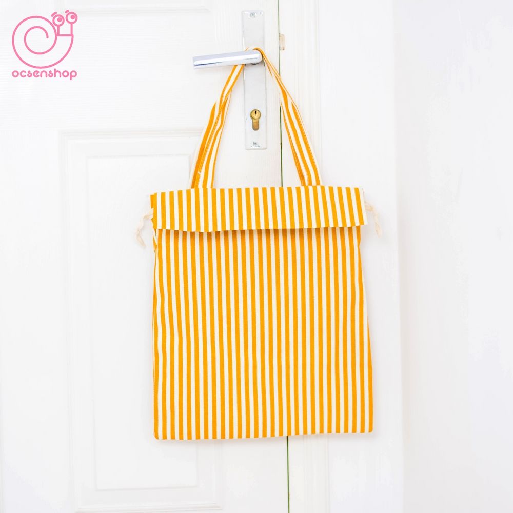 Totebag vải trơn kẻ sọc