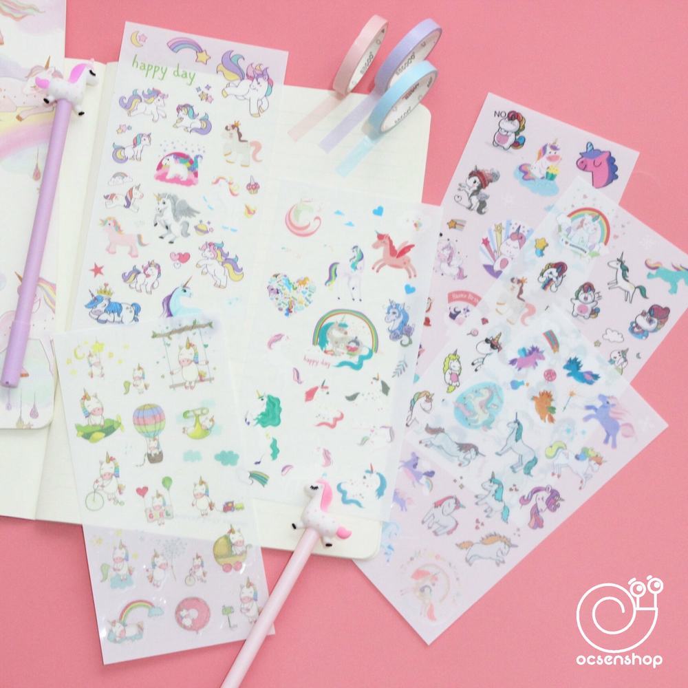 Sticker Unicorn Happy day (6 tấm)