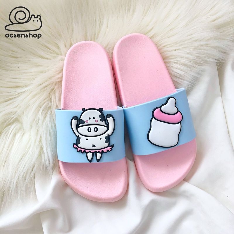 Dép quai ngang bò sữa