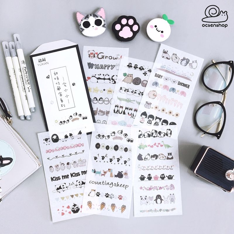 Set Sticker viền màu (6 tấm)