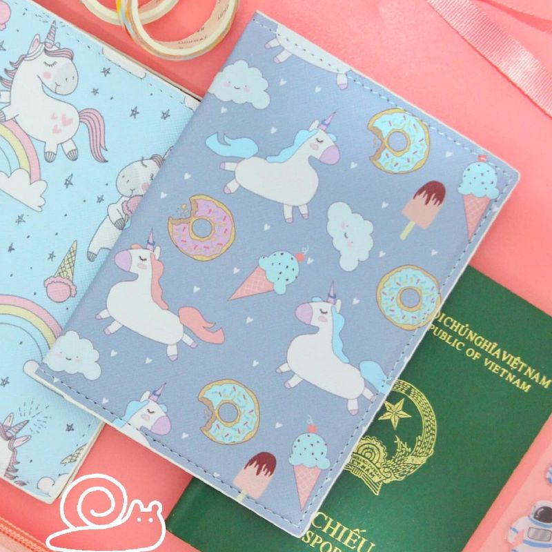 Vỏ passport hình Unicorn