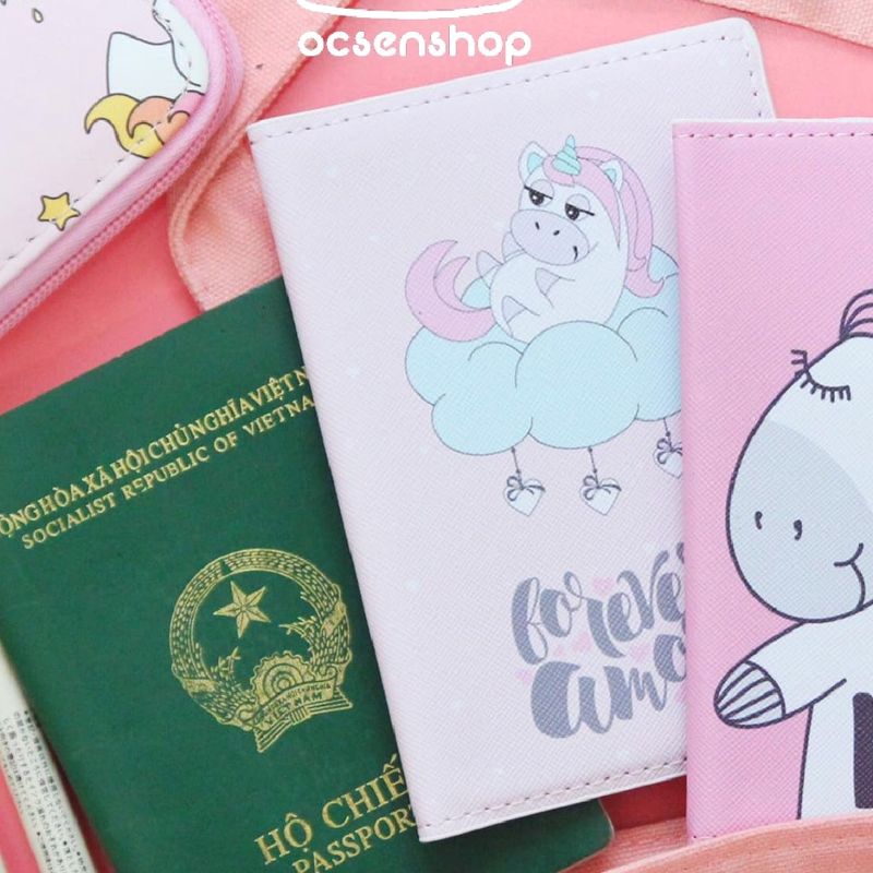 Vỏ passport hình Unicorn