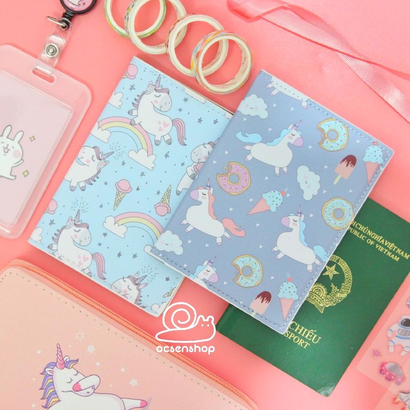 Vỏ passport hình Unicorn