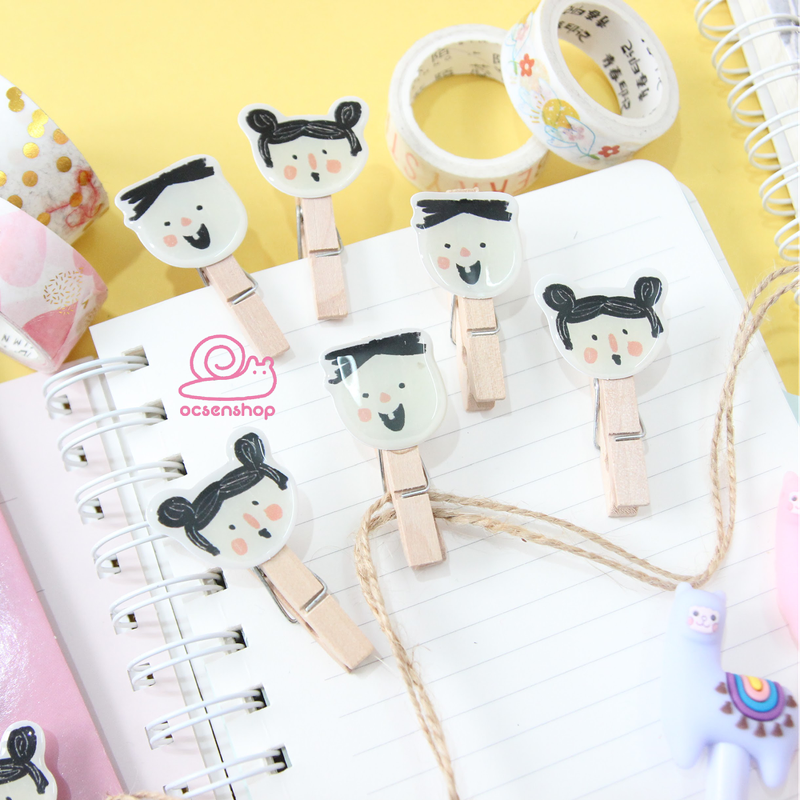 Set kẹp giấy gỗ 50