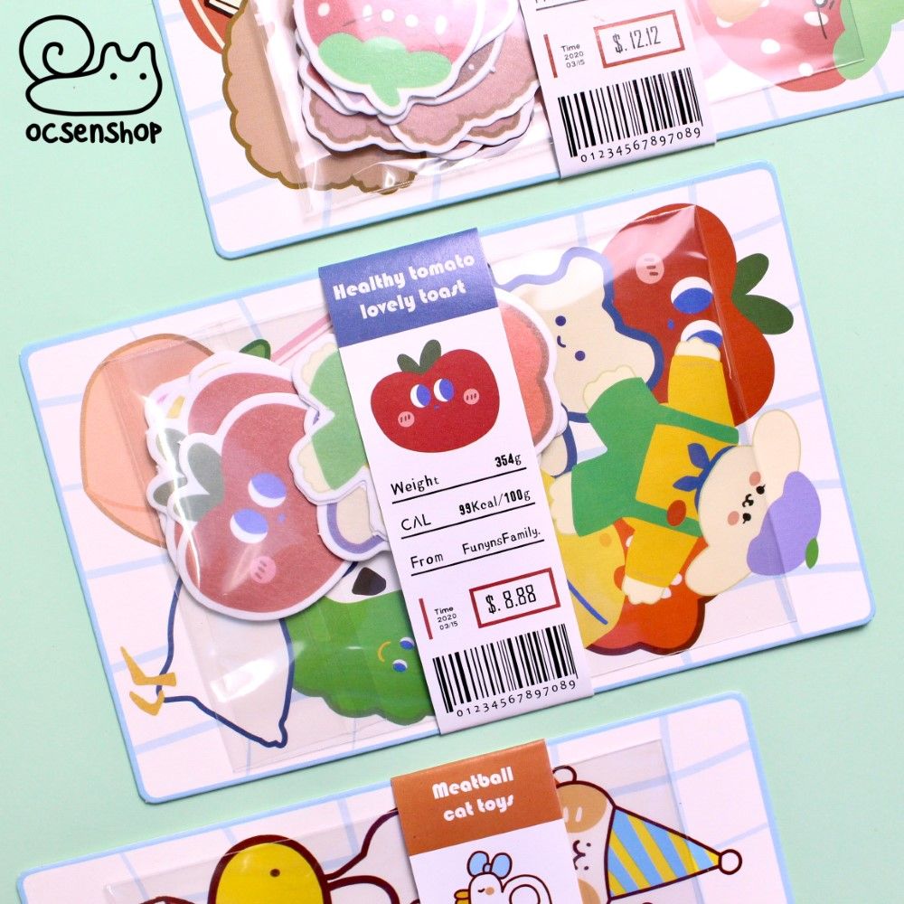 Set sticker Healthy tomato lovely toast