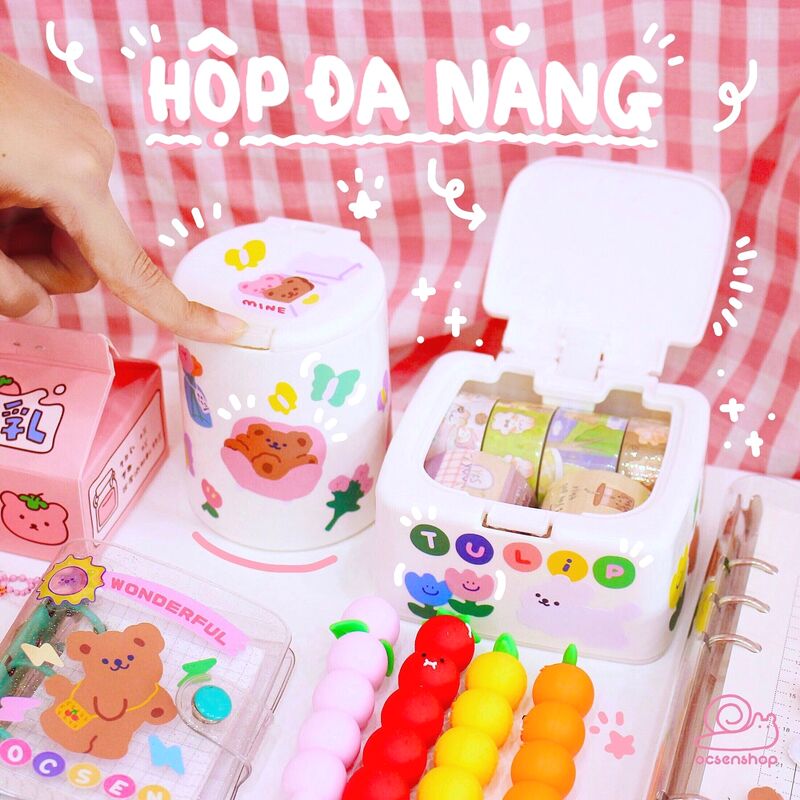 Hộp nhựa mini nắp bật - Trụ