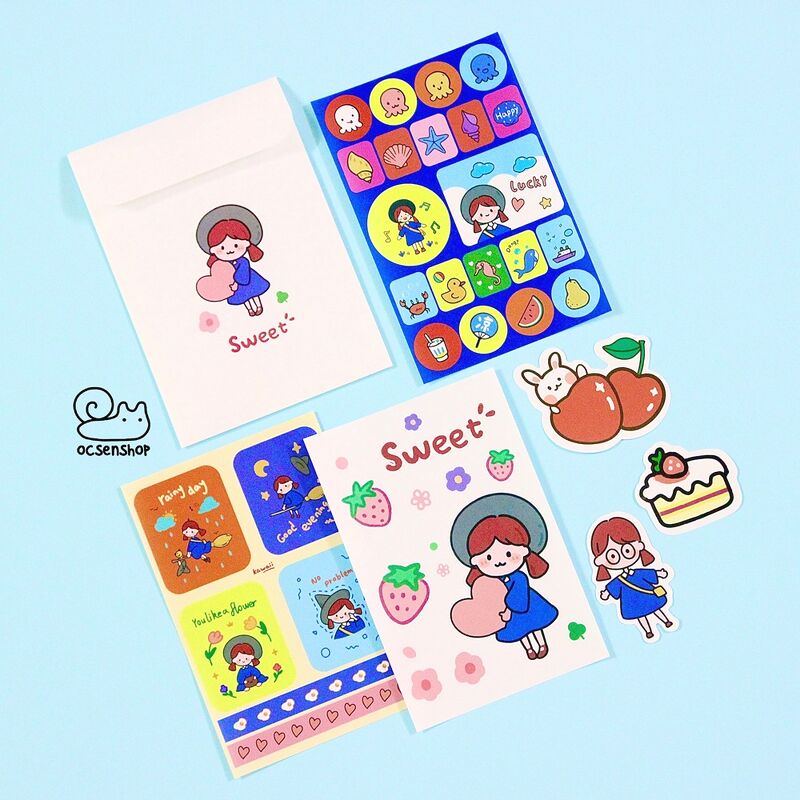 Sticker gói trắng hình