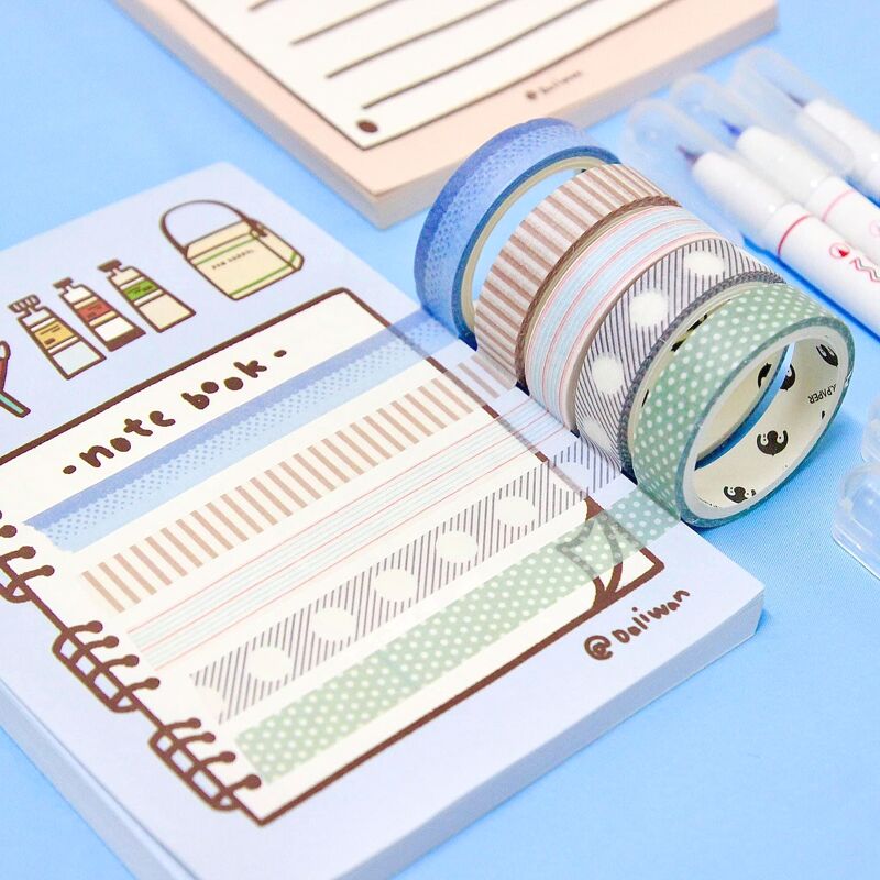 Set washitape Basic tape (5 cuộn) - 1cm