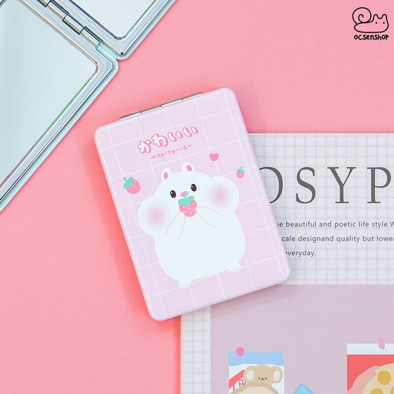 Gương bọc da 2 mặt chữ nhật Hamster