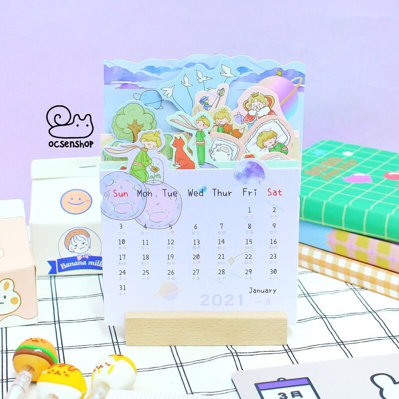 Lịch 2021 Miss Time kèm đế