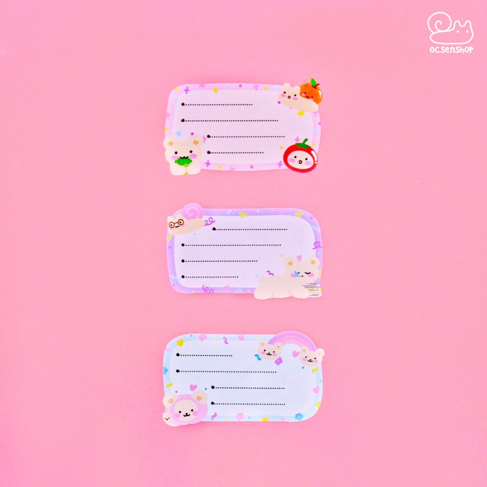 Nhãn vở gấu Phen (10 tấm)