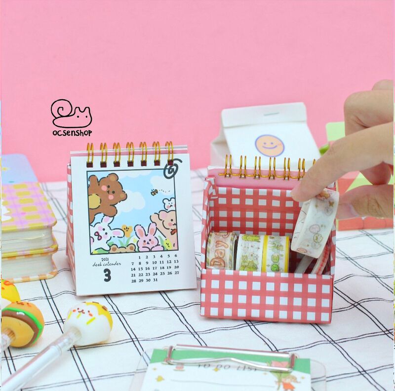 Lịch 2021 mini Thỏ và Gấu