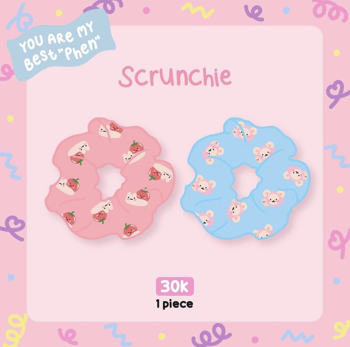 Scrunchie gấu Phen