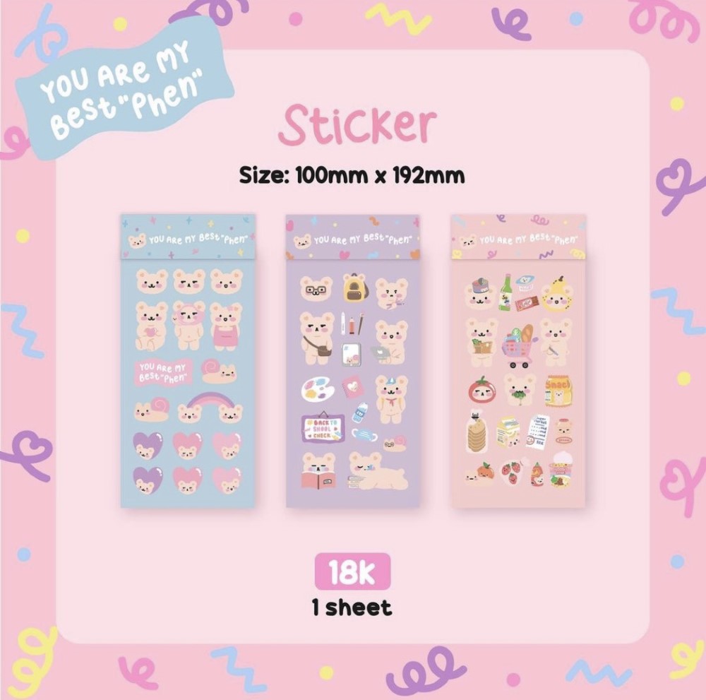 Sticker gấu Phen