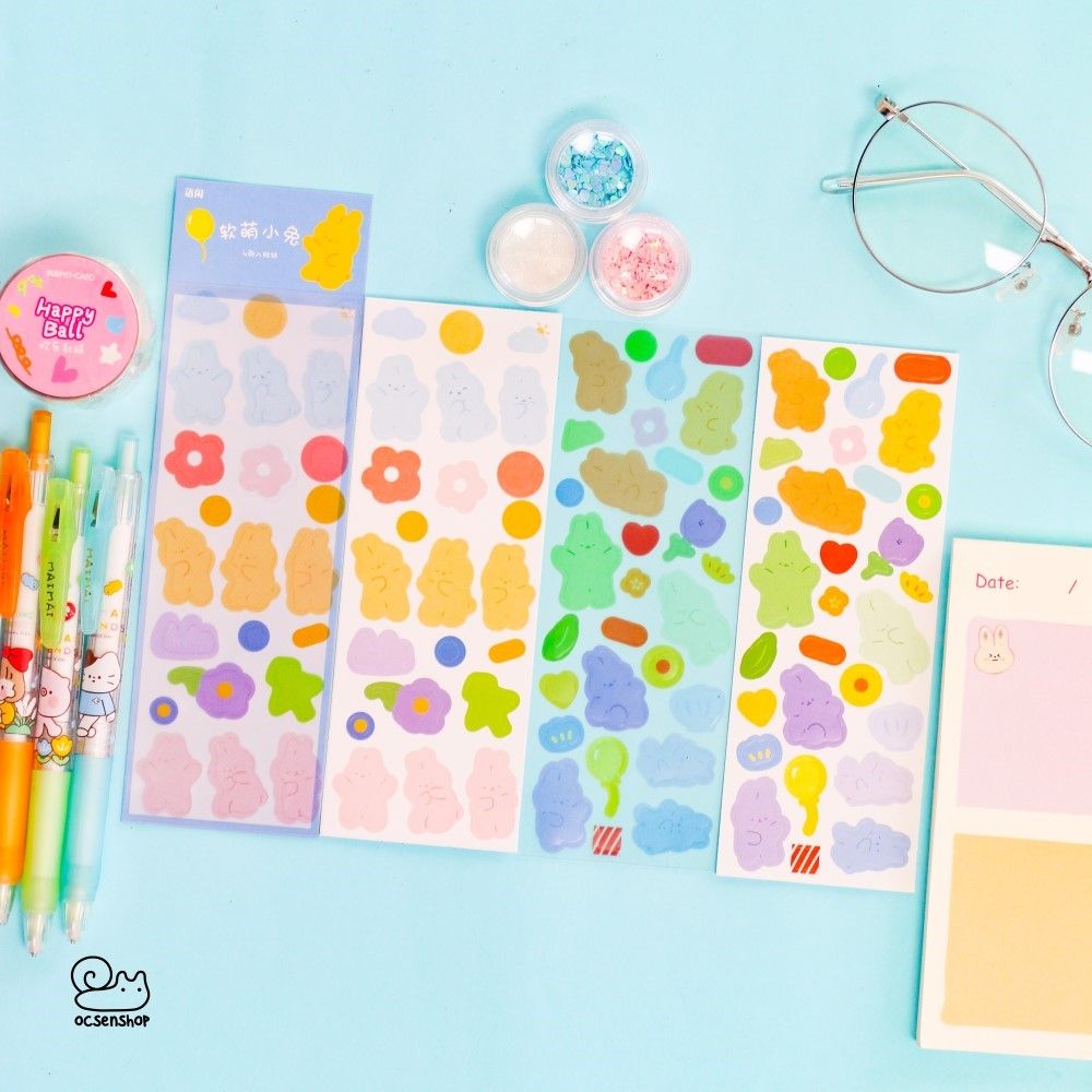 Set sticker bảng nhỡ động vật (4 tấm)