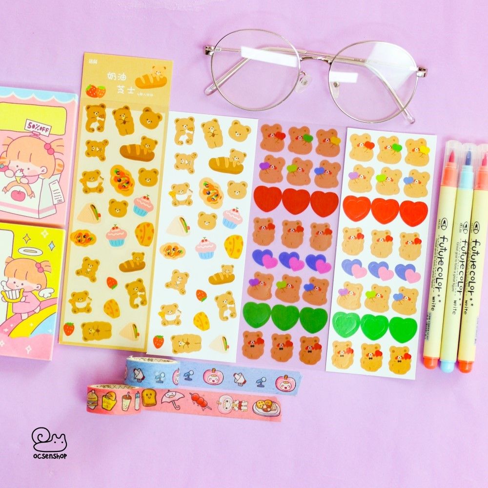 Set sticker bảng nhỡ động vật (4 tấm)