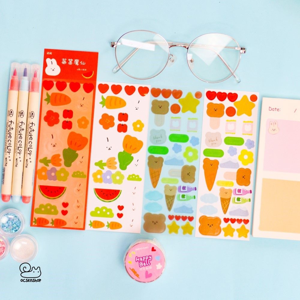 Set sticker bảng nhỡ động vật (4 tấm)