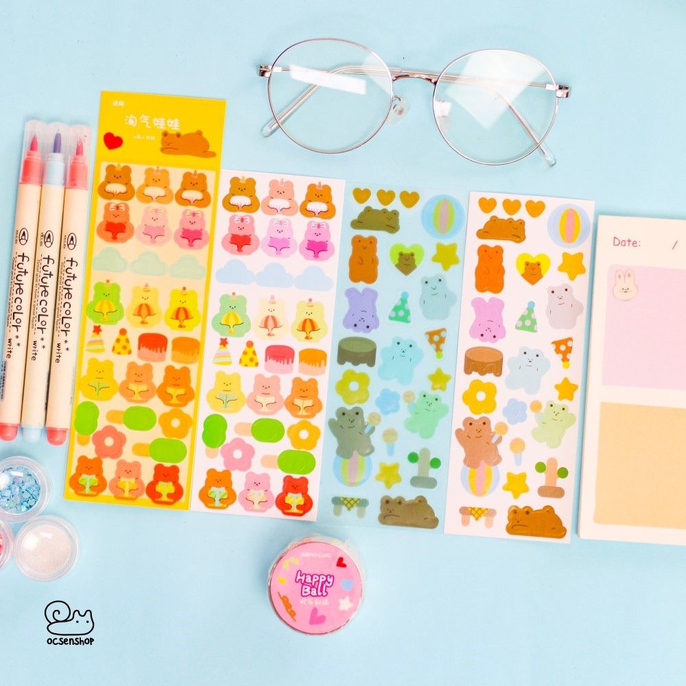 Set sticker bảng nhỡ động vật (4 tấm)