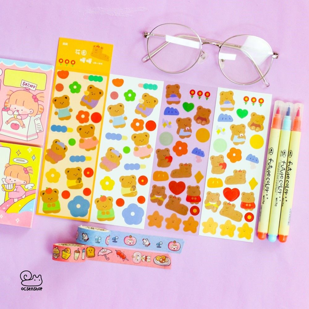 Set sticker bảng nhỡ động vật (4 tấm)