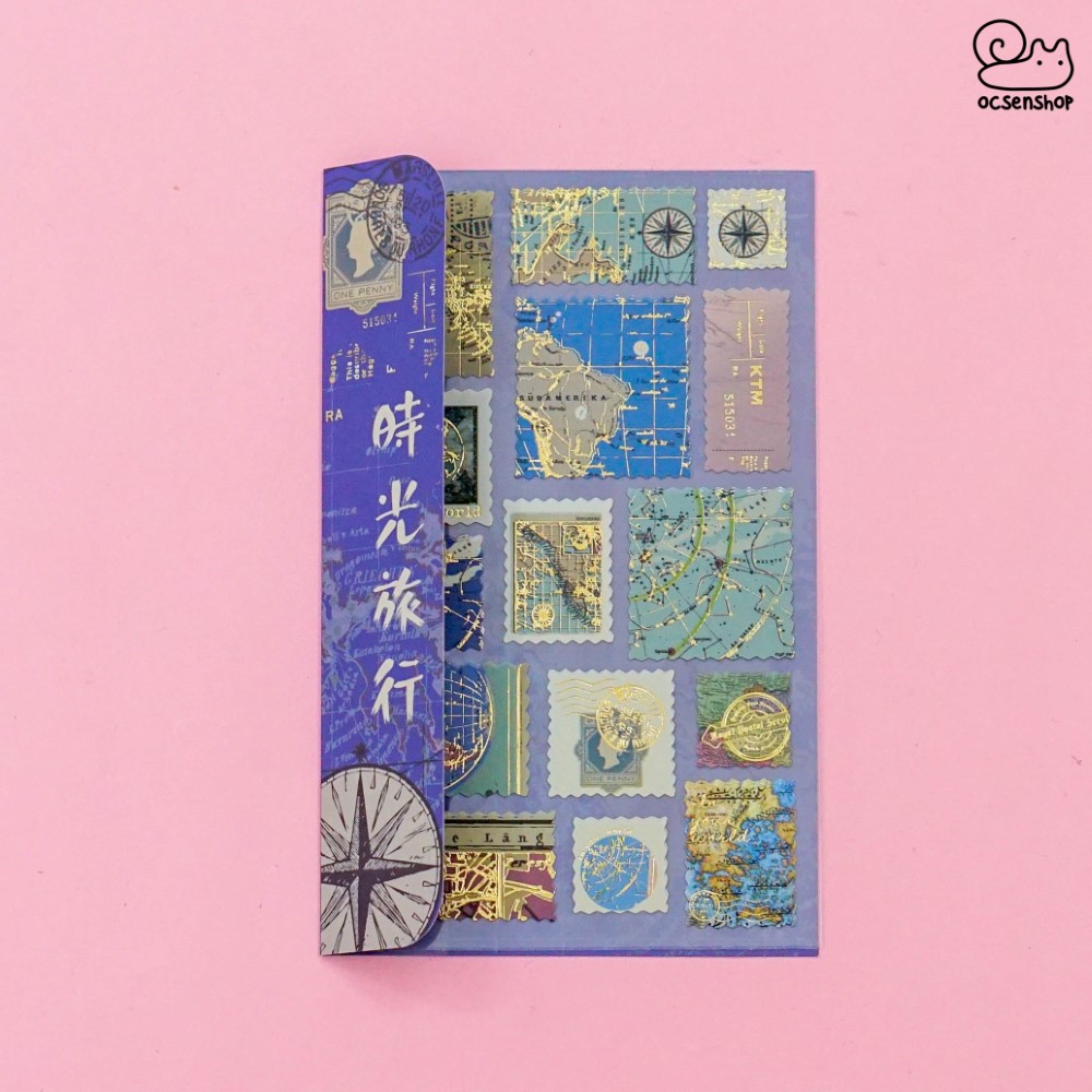 Set sticker hình tem (2 tấm)