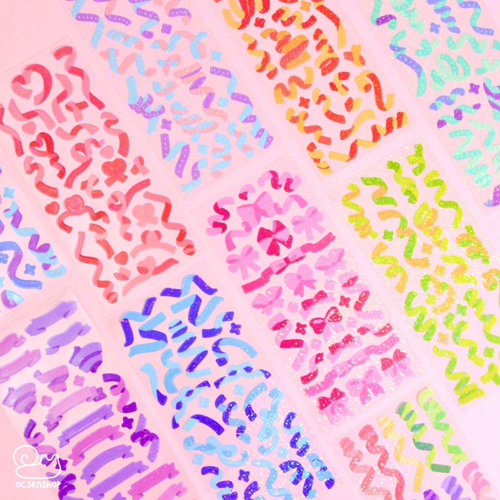 Sticker Colorful Ribbons (1 tấm)