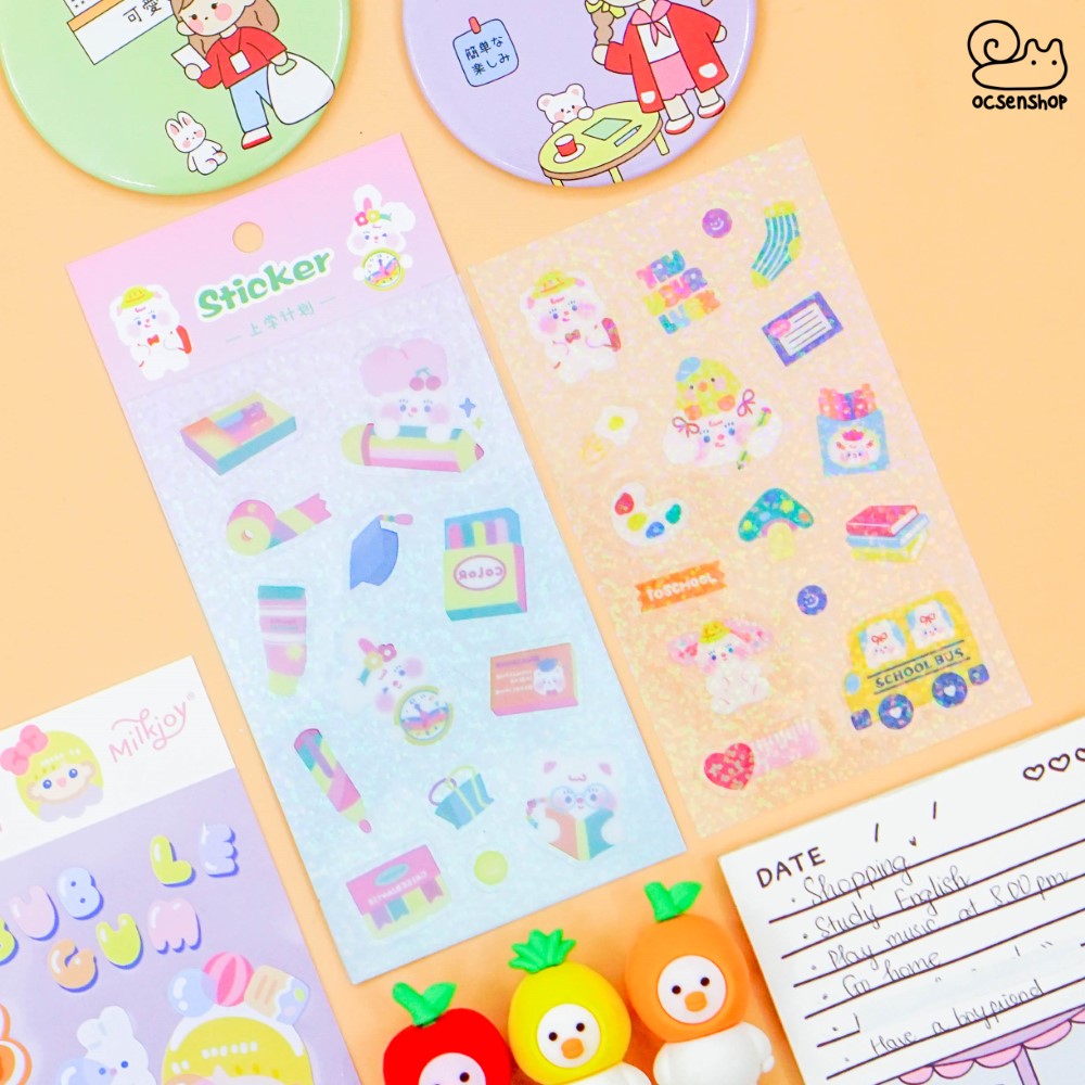 Set sticker bảng nhỡ hologram Mèo (2 tấm)