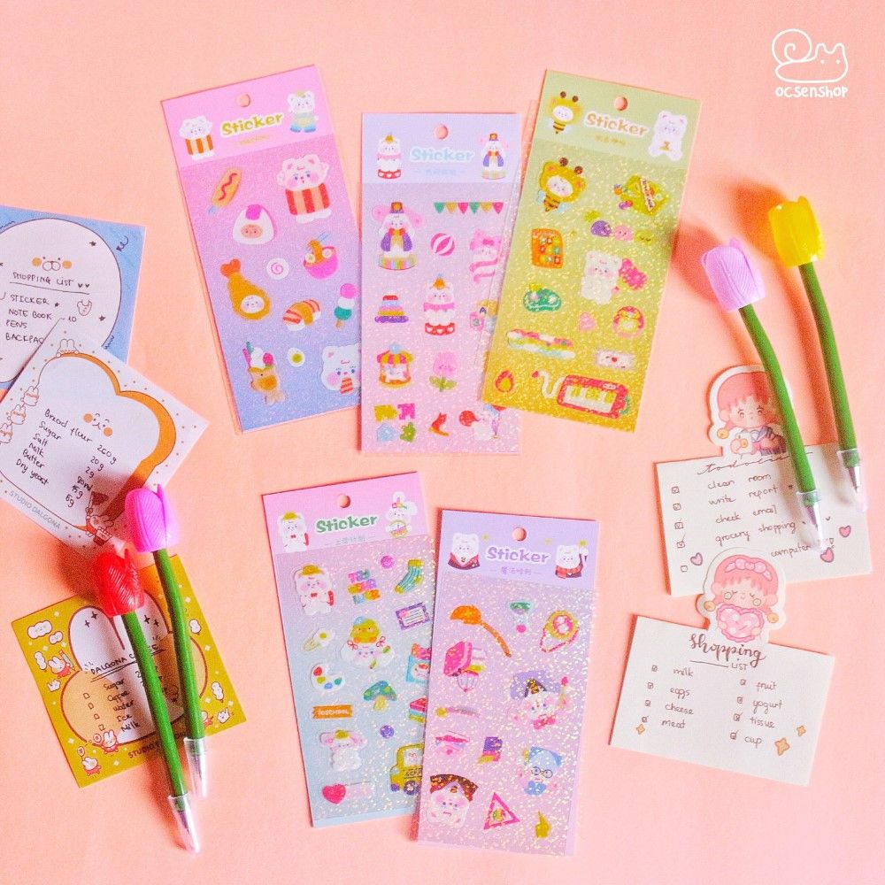 Set sticker bảng nhỡ hologram Mèo (2 tấm)